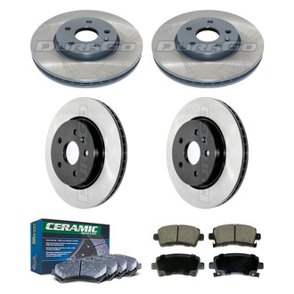 DuraGo® - Electrophoretic Coated Plain Front and Rear Brake Kit with Ceramic Pads