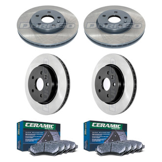 DuraGo® - Electrophoretic Coated Plain Front and Rear Brake Kit with Ceramic Pads