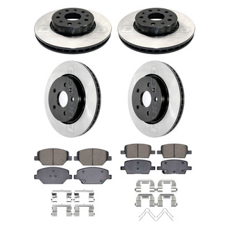 DuraGo® - Electrophoretic Coated Plain Front and Rear Brake Kit with Ceramic Pads