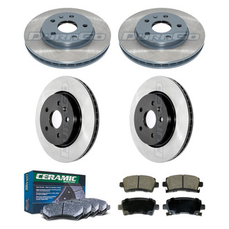 DuraGo® - Electrophoretic Coated Plain Front and Rear Brake Kit with Ceramic Pads