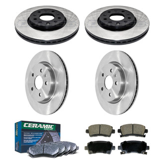 DuraGo® - Electrophoretic Coated Plain Front and Rear Brake Kit with Ceramic Pads