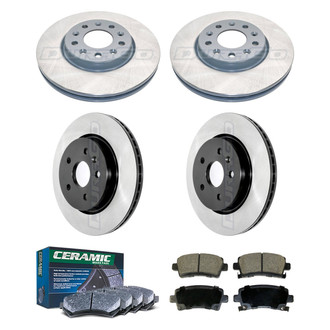 DuraGo® - Electrophoretic Coated Plain Front and Rear Brake Kit with Ceramic Pads