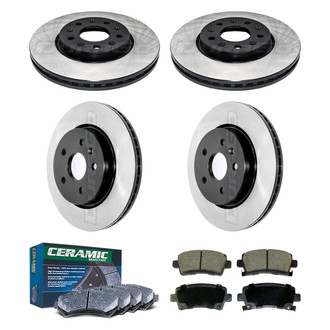 DuraGo® - Electrophoretic Coated Plain Front and Rear Brake Kit with Ceramic Pads