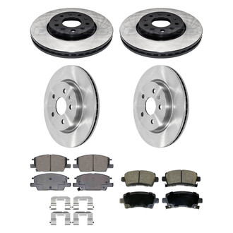 DuraGo® - Electrophoretic Coated Plain Front and Rear Brake Kit with Ceramic Pads