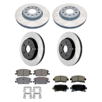 DuraGo® - Electrophoretic Coated Plain Front and Rear Brake Kit with Ceramic Pads