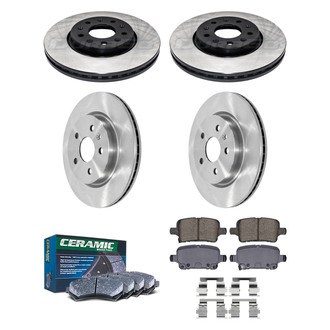 DuraGo® - Electrophoretic Coated Plain Front and Rear Brake Kit with Ceramic Pads