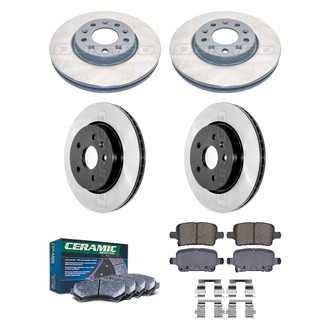 DuraGo® - Electrophoretic Coated Plain Front and Rear Brake Kit with Ceramic Pads