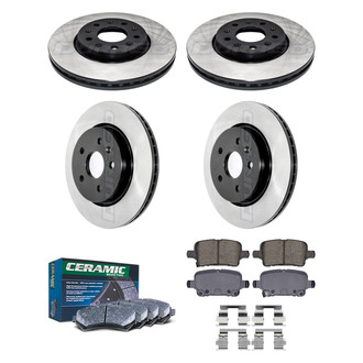 DuraGo® - Electrophoretic Coated Plain Front and Rear Brake Kit with Ceramic Pads