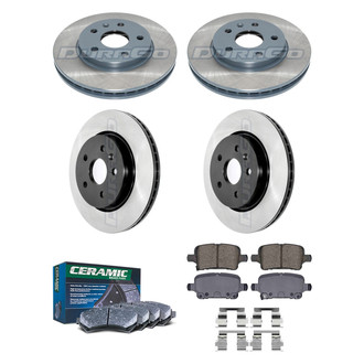 DuraGo® - Electrophoretic Coated Plain Front and Rear Brake Kit with Ceramic Pads