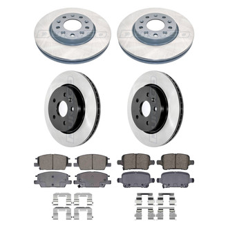 DuraGo® - Electrophoretic Coated Plain Front and Rear Brake Kit with Ceramic Pads