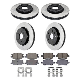 DuraGo® - Electrophoretic Coated Plain Front and Rear Brake Kit with Ceramic Pads