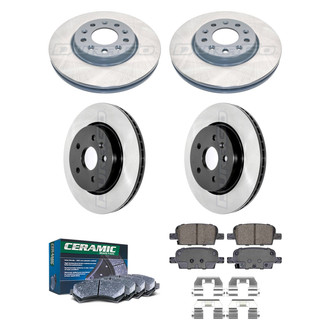 DuraGo® - Electrophoretic Coated Plain Front and Rear Brake Kit with Ceramic Pads