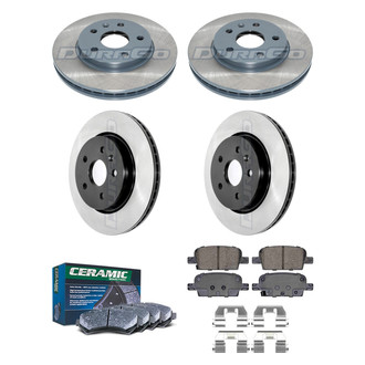 DuraGo® - Electrophoretic Coated Plain Front and Rear Brake Kit with Ceramic Pads