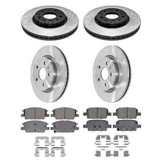 DuraGo® - Electrophoretic Coated Plain Front and Rear Brake Kit with Ceramic Pads