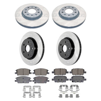 DuraGo® - Electrophoretic Coated Plain Front and Rear Brake Kit with Ceramic Pads