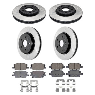 DuraGo® - Electrophoretic Coated Plain Front and Rear Brake Kit with Ceramic Pads