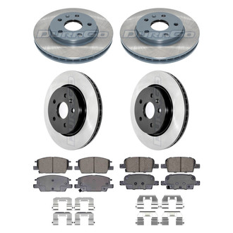 DuraGo® - Electrophoretic Coated Plain Front and Rear Brake Kit with Ceramic Pads