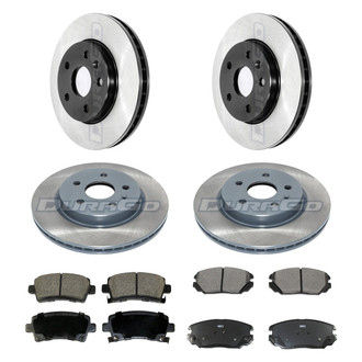 DuraGo® - Electrophoretic Coated Plain Front and Rear Brake Kit with Ceramic Pads