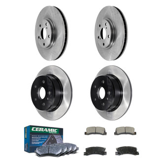 DuraGo® - Electrophoretic Coated Plain Front and Rear Brake Kit with Ceramic Pads