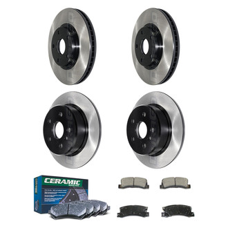 DuraGo® - Electrophoretic Coated Plain Front and Rear Brake Kit with Ceramic Pads