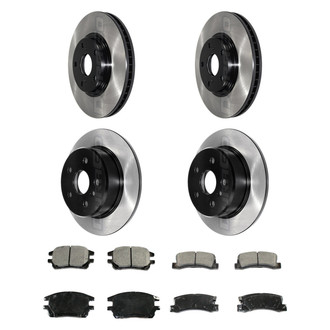 DuraGo® - Electrophoretic Coated Plain Front and Rear Brake Kit with Ceramic Pads