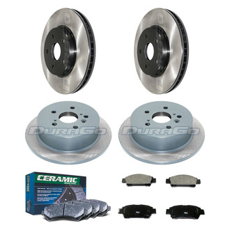 DuraGo® - Electrophoretic Coated Plain Front and Rear Brake Kit with Ceramic Pads