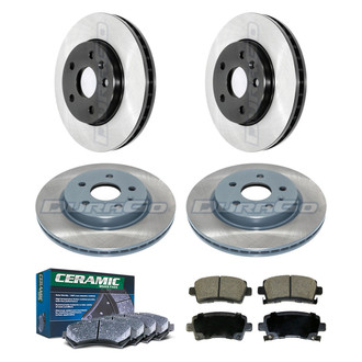 DuraGo® - Electrophoretic Coated Plain Front and Rear Brake Kit with Ceramic Pads