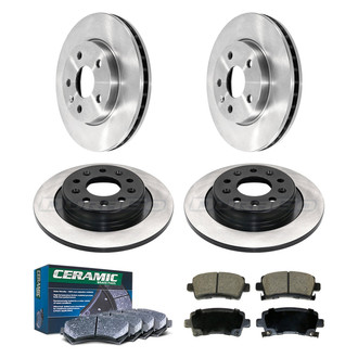 DuraGo® - Electrophoretic Coated Plain Front and Rear Brake Kit with Ceramic Pads