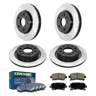 DuraGo® - Electrophoretic Coated Plain Front and Rear Brake Kit with Ceramic Pads