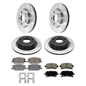 DuraGo® - Electrophoretic Coated Plain Front and Rear Brake Kit with Ceramic Pads