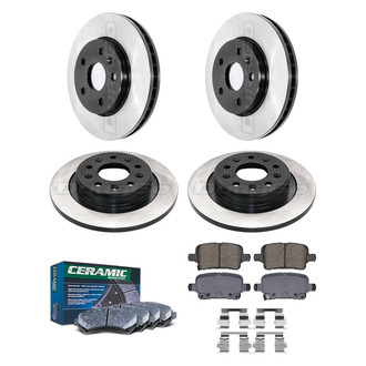 DuraGo® - Electrophoretic Coated Plain Front and Rear Brake Kit with Ceramic Pads