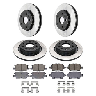 DuraGo® - Electrophoretic Coated Plain Front and Rear Brake Kit with Ceramic Pads