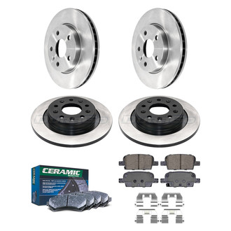 DuraGo® - Electrophoretic Coated Plain Front and Rear Brake Kit with Ceramic Pads