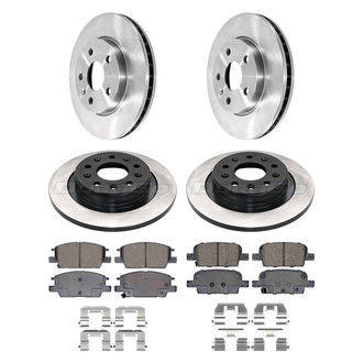 DuraGo® - Electrophoretic Coated Plain Front and Rear Brake Kit with Ceramic Pads