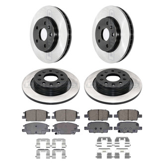 DuraGo® - Electrophoretic Coated Plain Front and Rear Brake Kit with Ceramic Pads