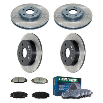 DuraGo® - Electrophoretic Coated Plain Front and Rear Brake Kit with Ceramic Pads