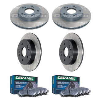 DuraGo® - Electrophoretic Coated Plain Front and Rear Brake Kit with Ceramic Pads