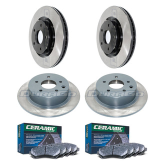 DuraGo® - Electrophoretic Coated 1-Piece Plain Brake Kit with Ceramic Brake Pads