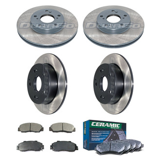 DuraGo® - Electrophoretic Coated Plain Front and Rear Brake Kit with Ceramic Pads