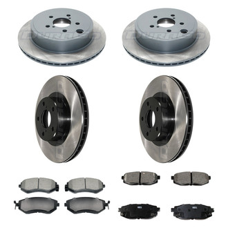 DuraGo® - Electrophoretic Coated Plain Front and Rear Brake Kit with Ceramic Pads