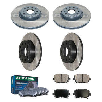 DuraGo® - Electrophoretic Coated Plain Front and Rear Brake Kit with Ceramic Pads