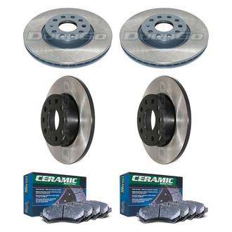 DuraGo® - Electrophoretic Coated Plain Front and Rear Brake Kit with Ceramic Pads