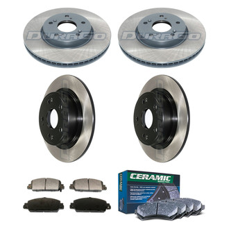 DuraGo® - Electrophoretic Coated Plain Front and Rear Brake Kit with Ceramic Pads
