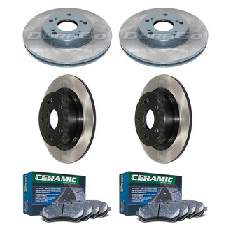 DuraGo® - Electrophoretic Coated Plain Front and Rear Brake Kit with Ceramic Pads