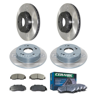 DuraGo® - Electrophoretic Coated Plain Front and Rear Brake Kit with Ceramic Pads