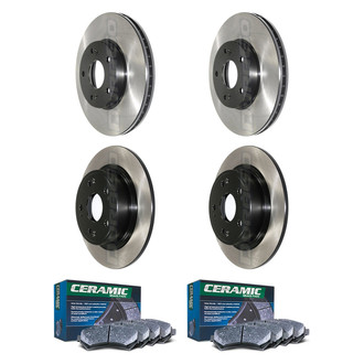 DuraGo® - Electrophoretic Coated Plain Front and Rear Brake Kit with Ceramic Pads