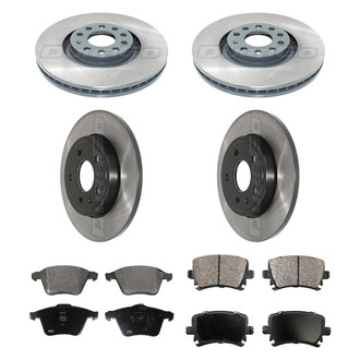 DuraGo® - Electrophoretic Coated Plain Front and Rear Brake Kit with Ceramic Pads