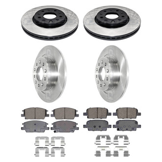 DuraGo® - Electrophoretic Coated Plain Front and Rear Brake Kit with Ceramic Pads