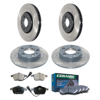 DuraGo® - Electrophoretic Coated Plain Front and Rear Brake Kit with Ceramic Pads