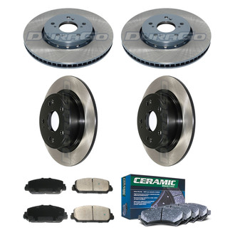 DuraGo® - Electrophoretic Coated Plain Front and Rear Brake Kit with Ceramic Pads